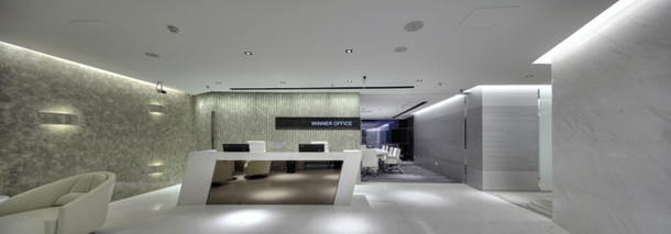 辦公家具設計——贏家商務中心前臺大廳設計