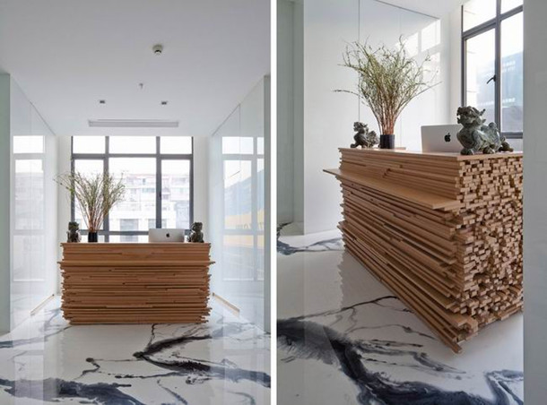 上海辦公家具廠家:JW & ASSOCIATES設計事務所前臺接待臺