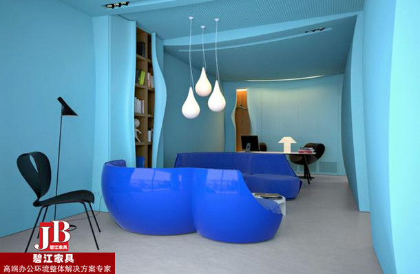 上海碧江辦公家具廠打造的海洋風辦公家具空間