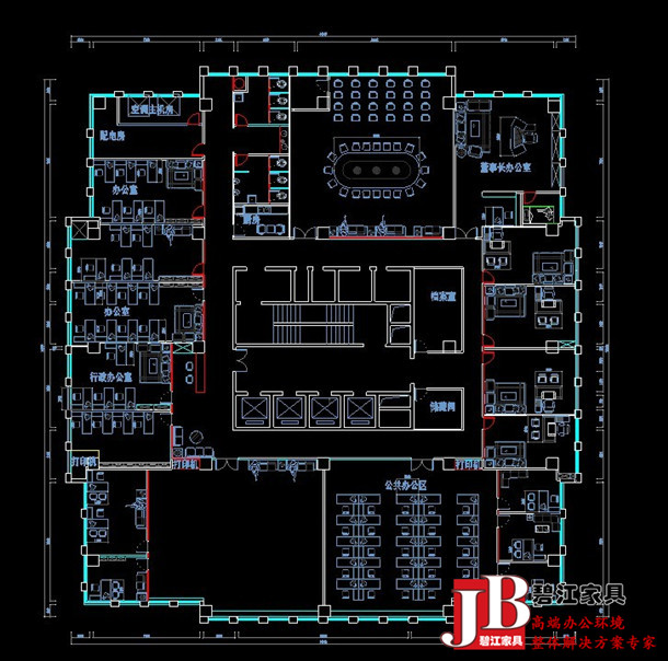 定制辦公家具配置方案需要提供CAD平面圖