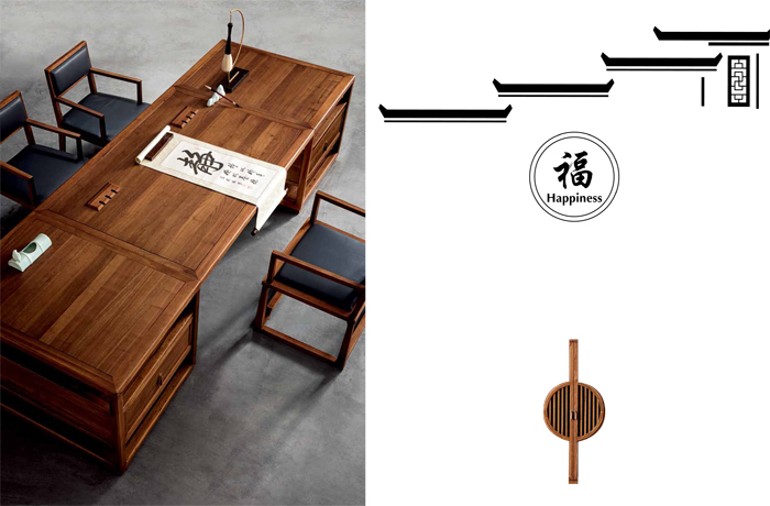 新中式楠木辦公桌 新中式楠木辦公桌