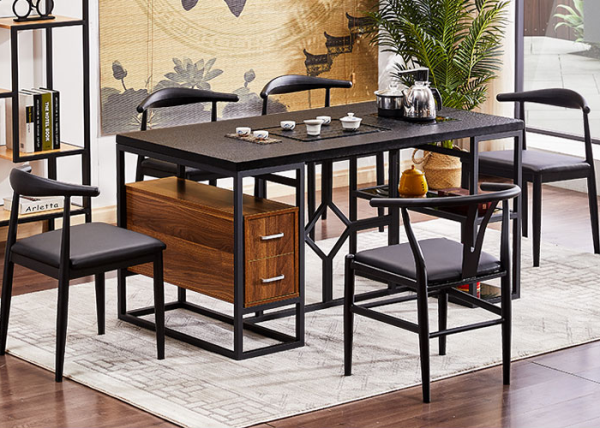 茶桌椅組合簡約現代火燒石茶桌功夫茶幾 茶桌椅組合簡約現代火燒石茶桌功夫茶幾