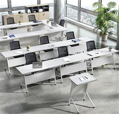 白色板式學生辦公折疊帶輪多功能員工會議培訓條桌椅組合 白色板式學生辦公折疊帶輪多功能員工會議培訓條桌椅組合